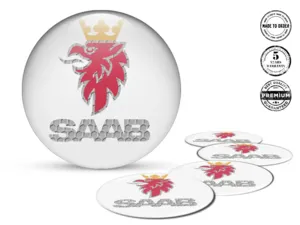 Saab Decalcomania Ruota Stile Badge Cupola Lusso
